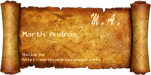Marth András névjegykártya